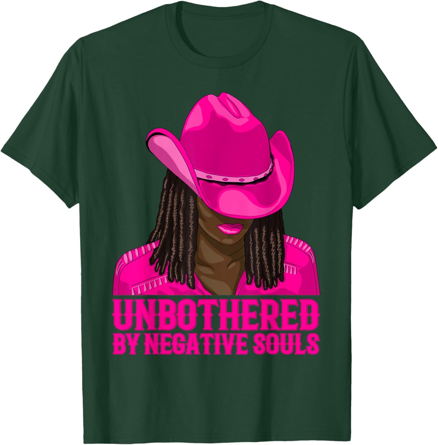 Unbothered By Negative Souls Western Cowgirl Black Women T-Shirt - T-Shirt | Forest