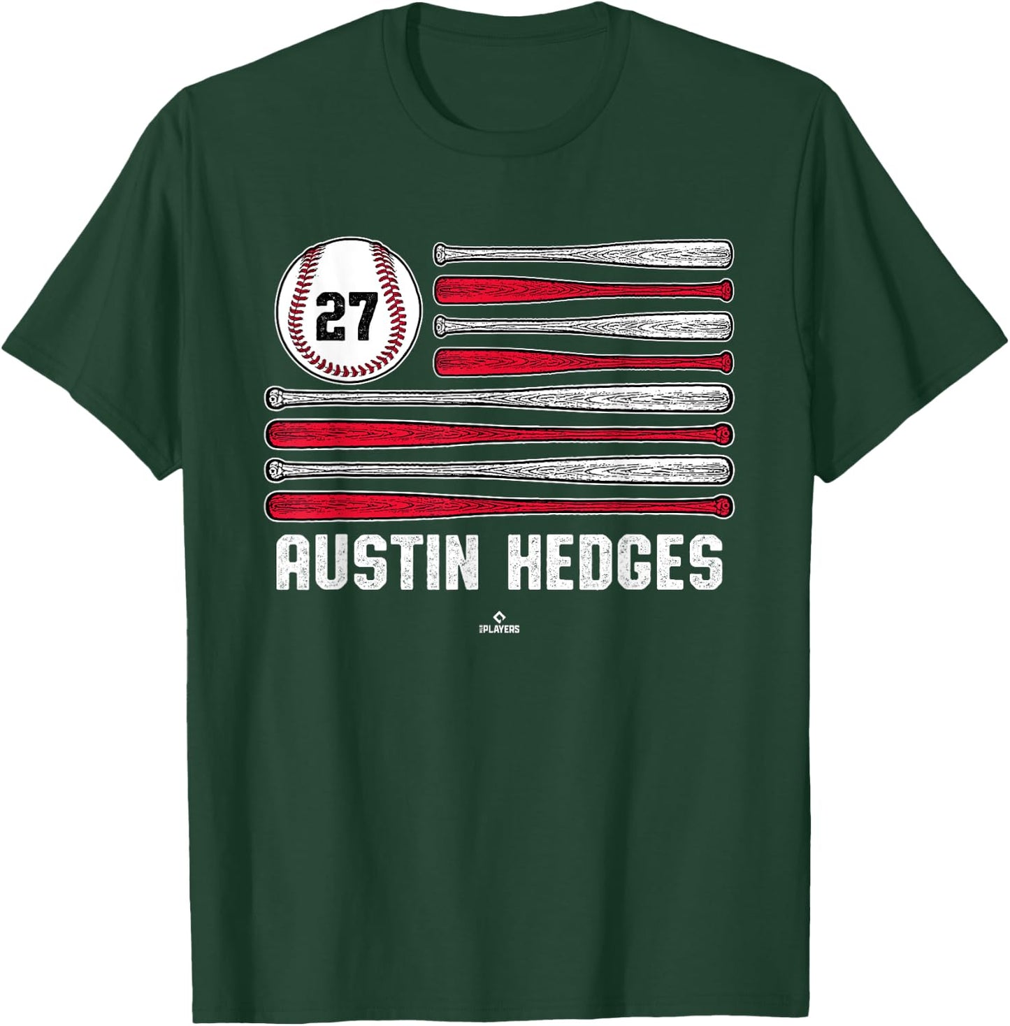 Baseball American Flag Austin Hedges Cleveland Baseball T-Shirt - T-Shirt | Forest