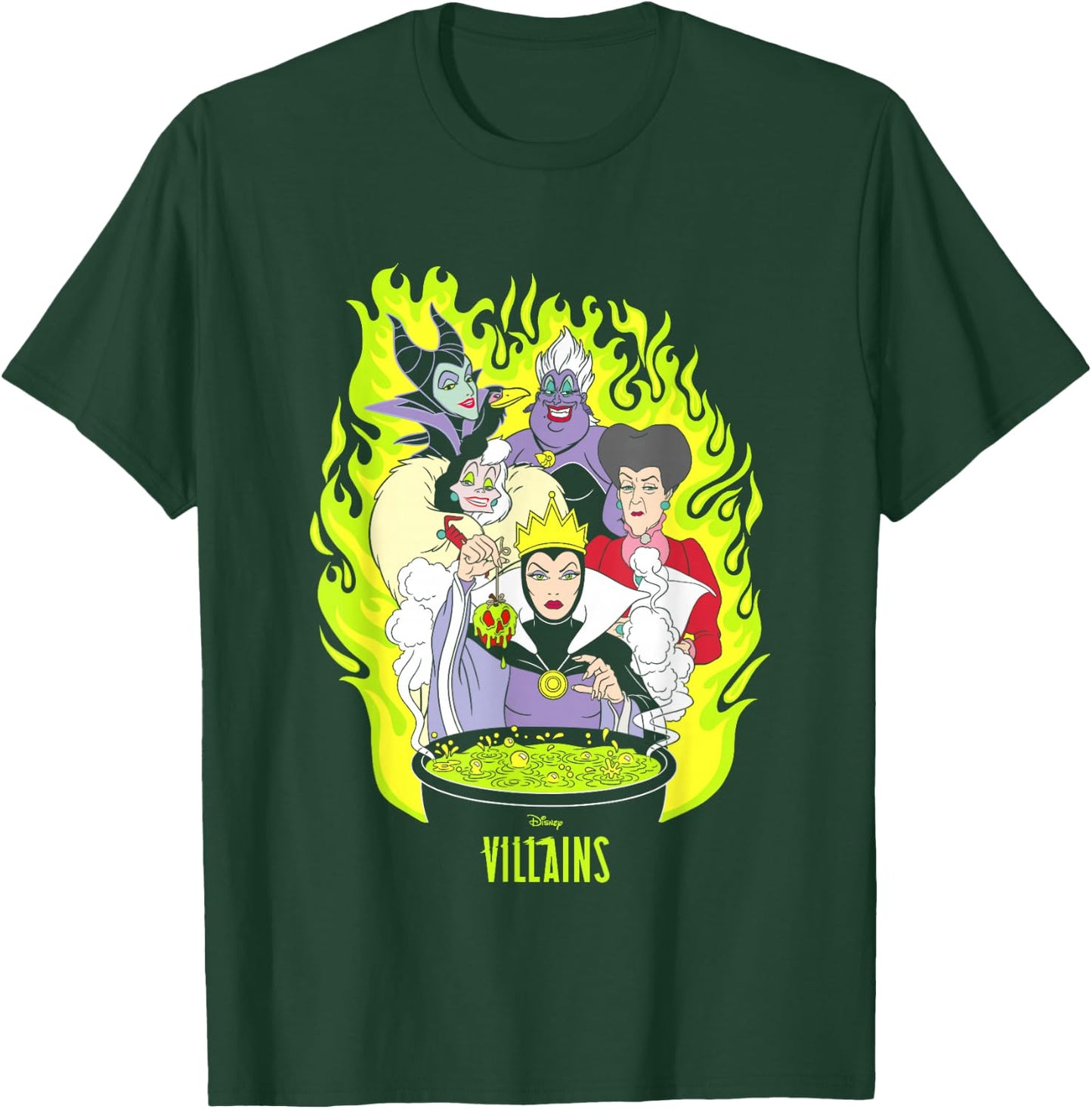 Disney Villains Fiery Group Shot Poster T-Shirt - T-Shirt | Forest