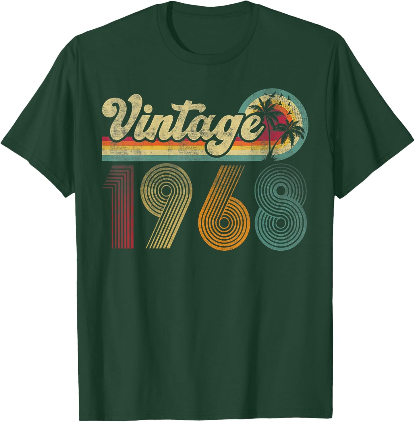 Vintage Born In 1968 Retro 57th Birthday 57 Years Old Gifts T-Shirt - T-Shirt | Forest