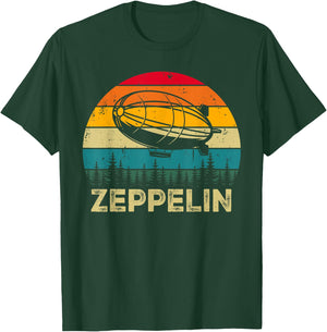 Vintage Retro Zeppelin 70s 80s Dirigible Airship Blimp T-Shirt - T-Shirt | Forest