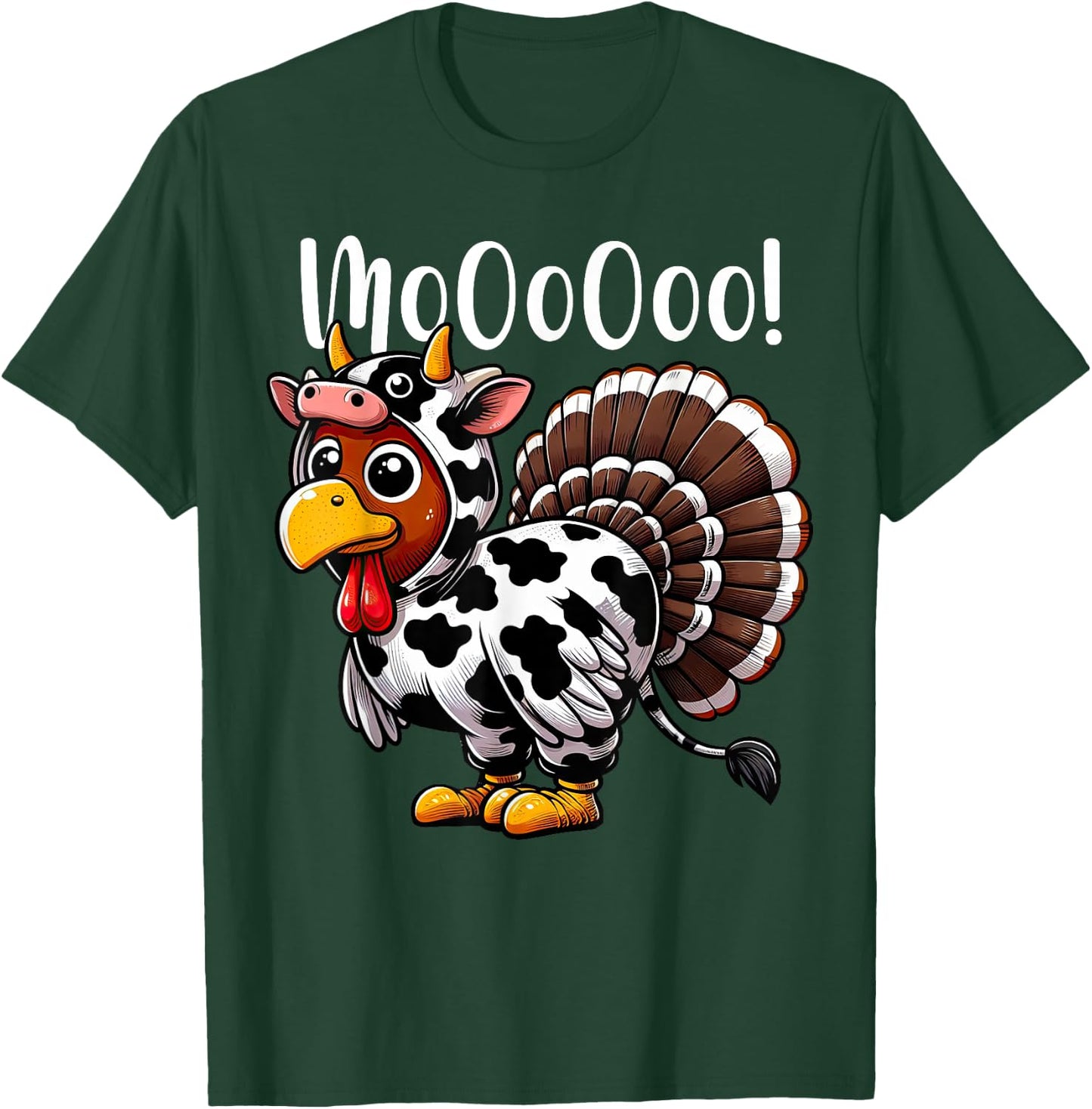 Turkey Moo Cow Costume Funny Thanksgiving T-Shirt - T-Shirt | Forest