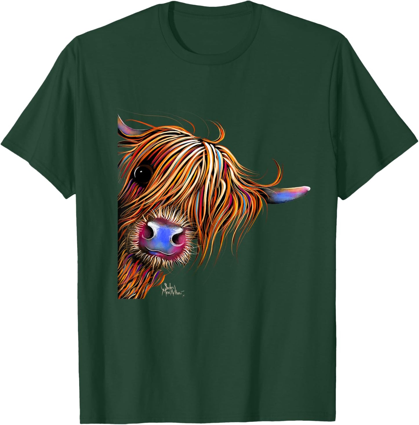 HiGHLaND CoW PRiNT ANiMaL PRiNT ' SuGaR LuMP ' T-Shirt - T-Shirt | Forest