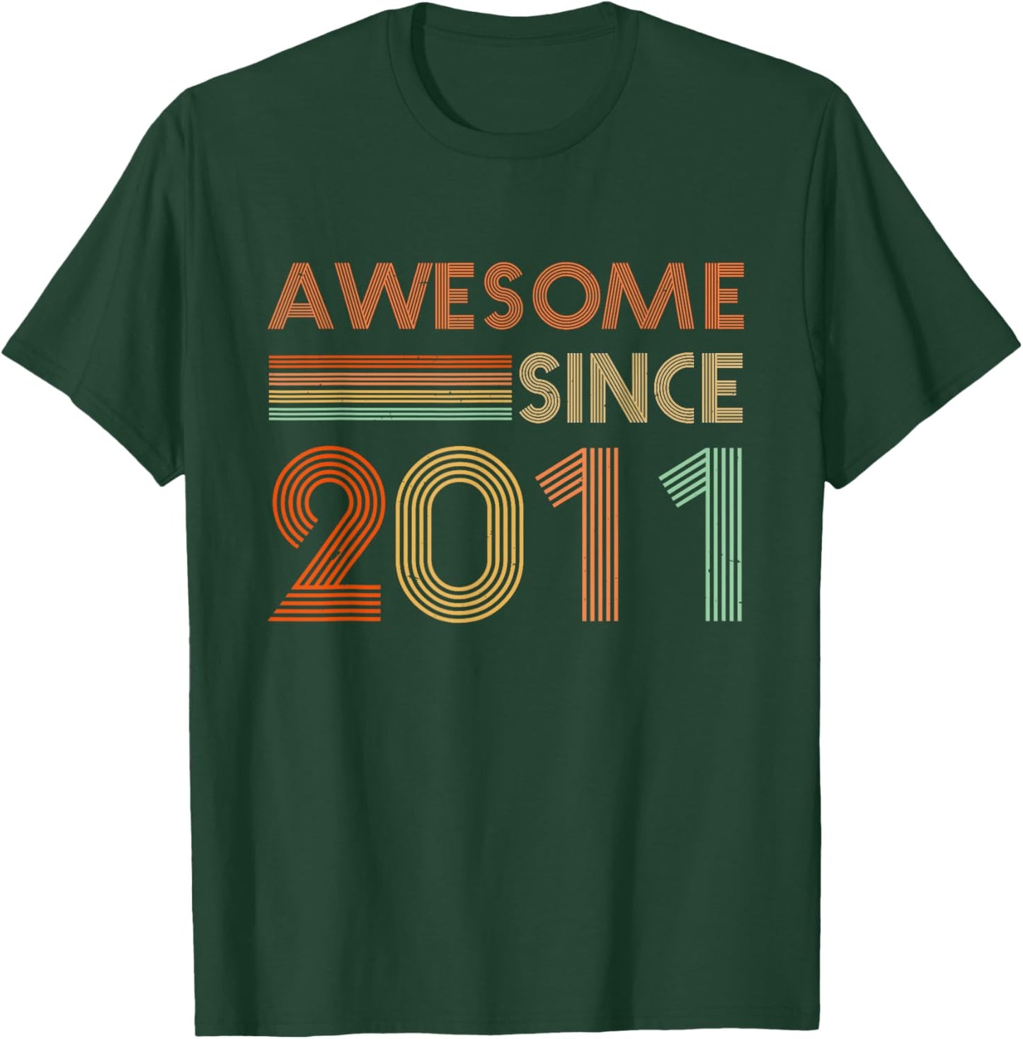Retro Awesome Since 2011 Vintage 15th Birthday 15 Years Old T-Shirt - T-Shirt | Forest