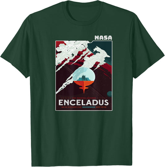 Enceladus Space Tourism NASA Poster T-Shirt - T-Shirt | Forest