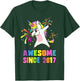 7 Years Old 7th Birthday Awesome Since 2017 Unicorn T-Shirt - T-Shirt | Forest