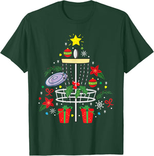 Disc Golf Frisbee Christmas Ornament Tree Funny Gift Men T-Shirt - T-Shirt | Forest