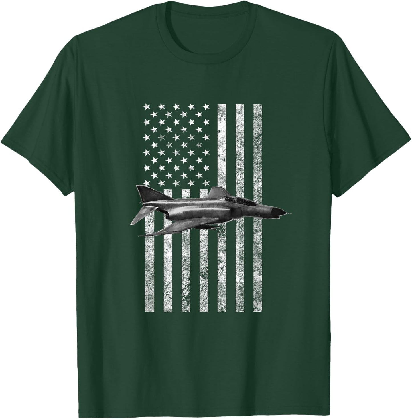 F-4 Phantom II American USA Flag - Military Machine T-Shirt - T-Shirt | Forest