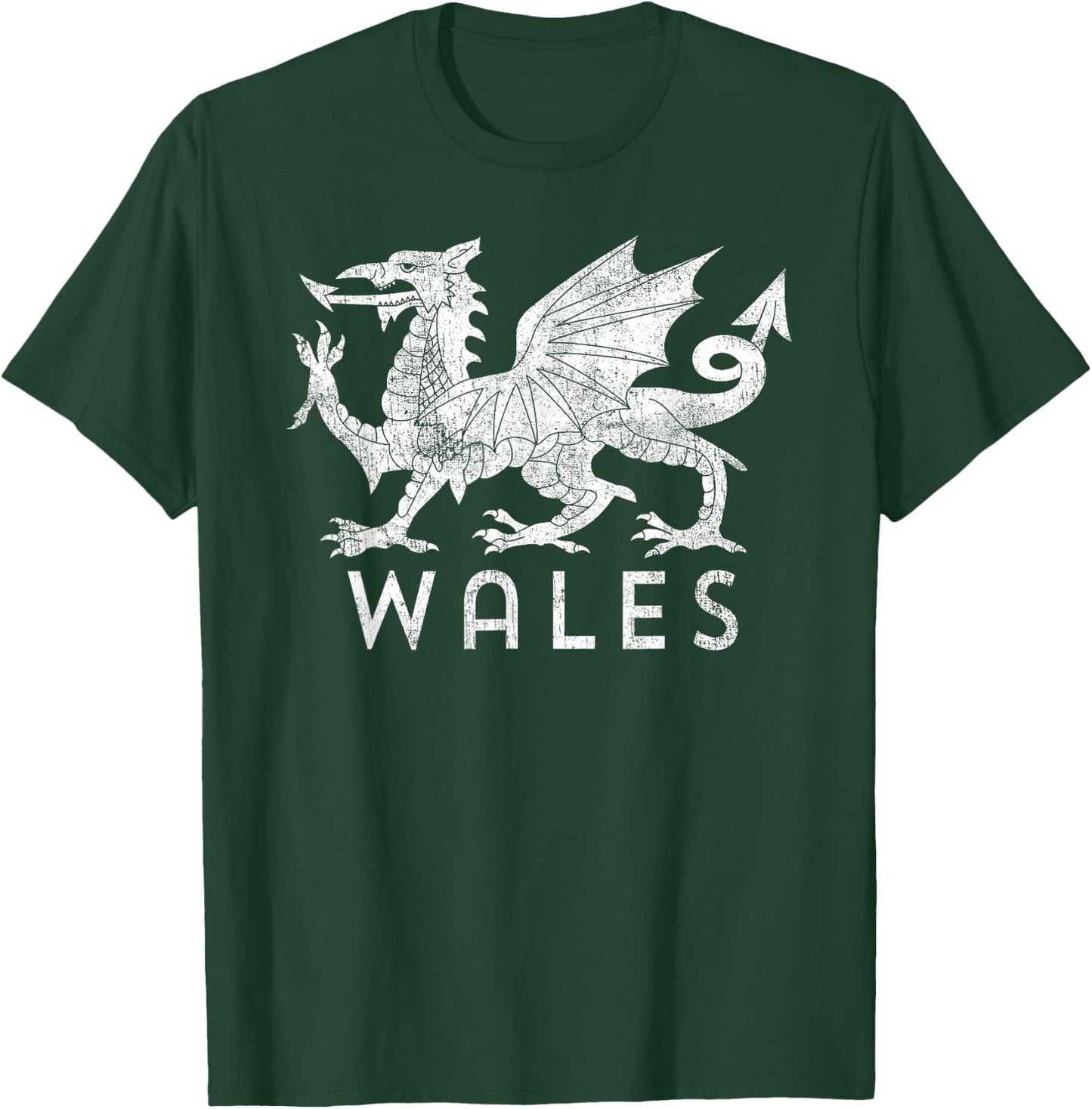 Distressed Rugby Welsh Cymru Flag of Wales T-Shirt - T-Shirt | Forest