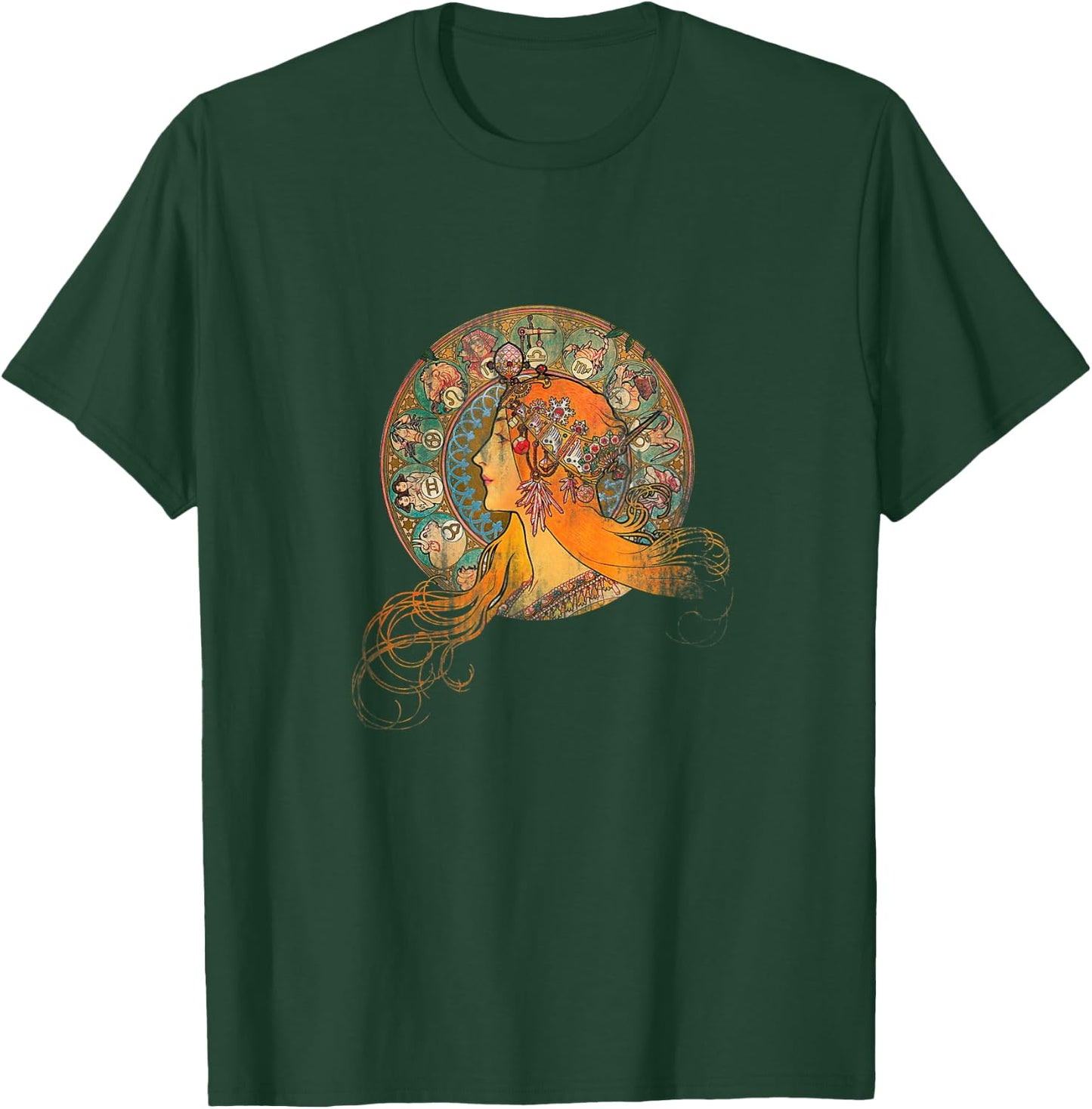 Vintage Alphonse Mucha T-Shirt - T-Shirt | Forest