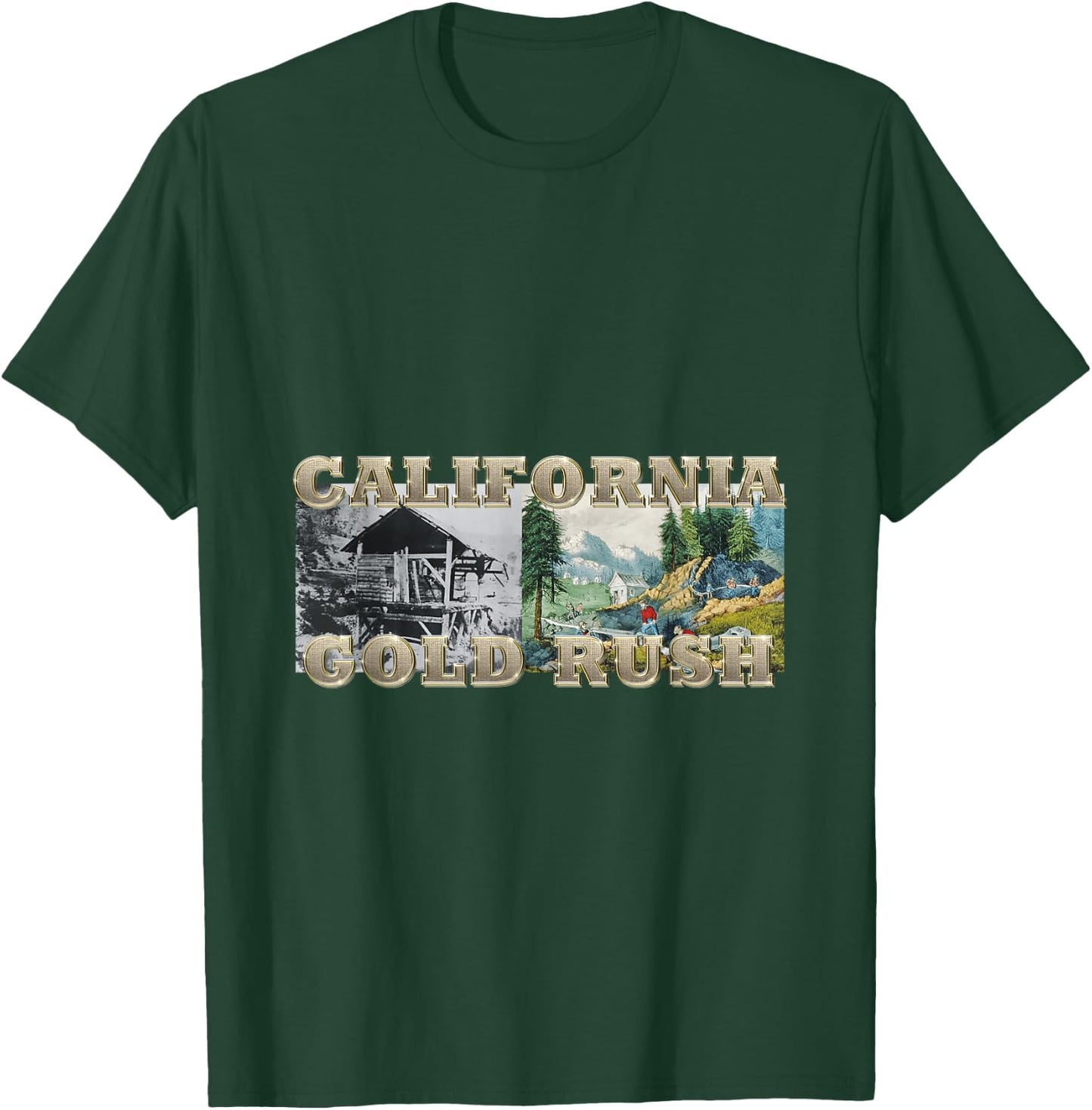 Teepossible California Gold Rush T-Shirt - T-Shirt | Forest