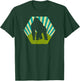 Silverback Gorilla on Retro Blue Green Sunburst Graphic T-Shirt - T-Shirt | Forest