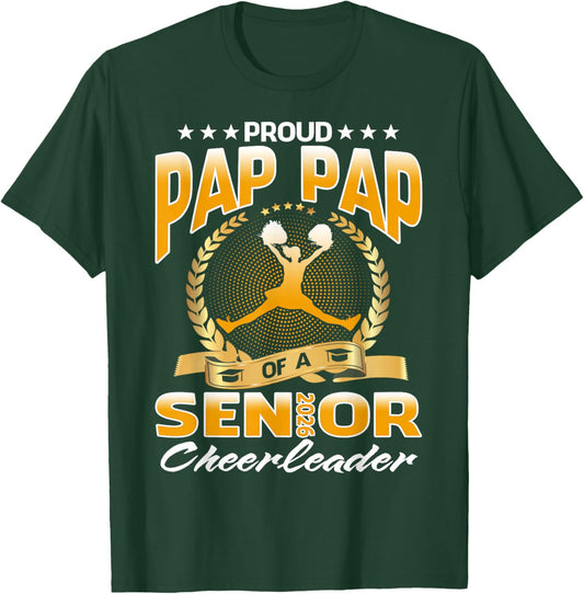 Proud Pap Pap of A 2026 Senior Cheerleader T-Shirt - T-Shirt | Forest