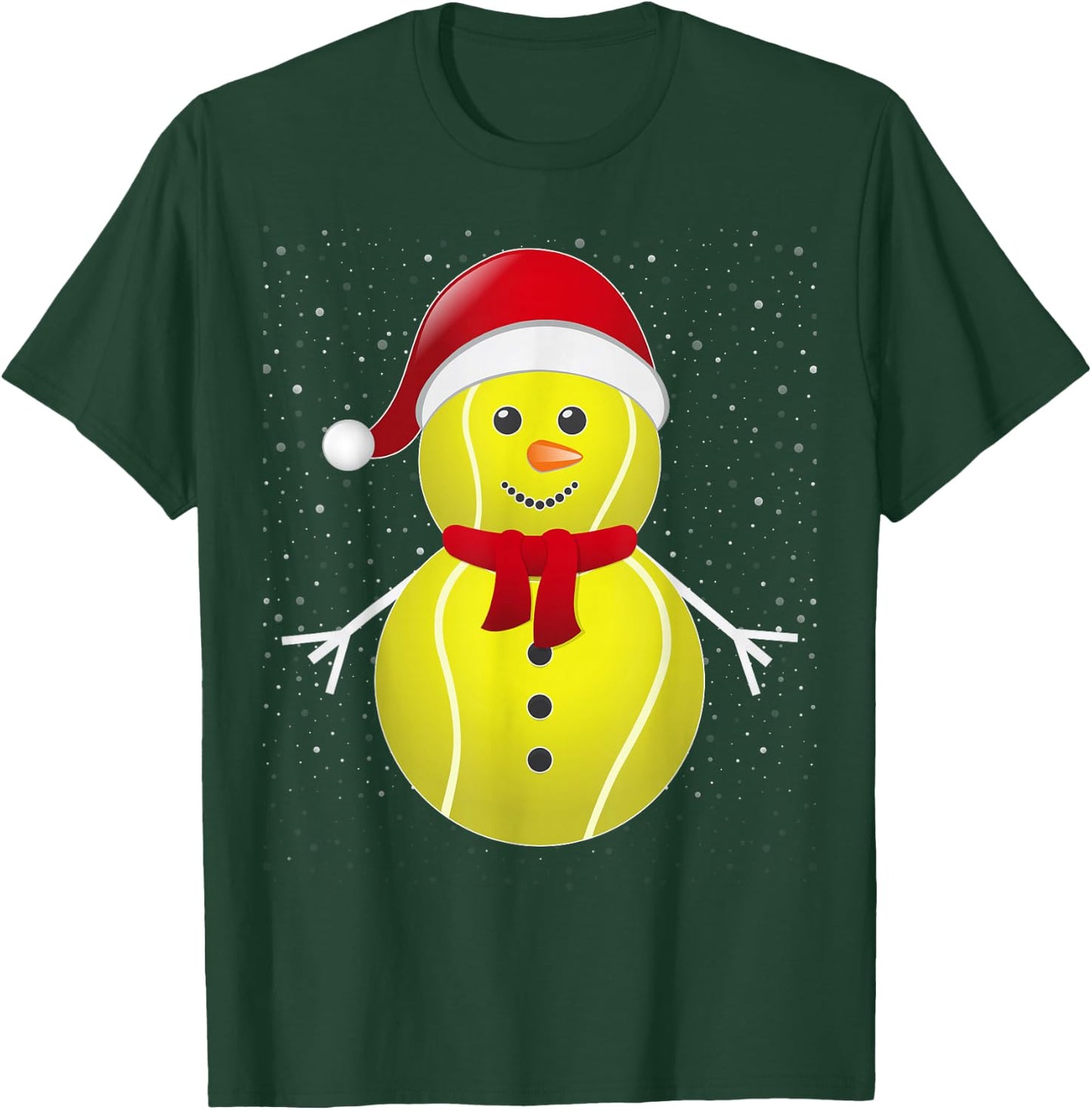 Tennis Ball Snowman Santa T-Shirt - T-Shirt | Forest