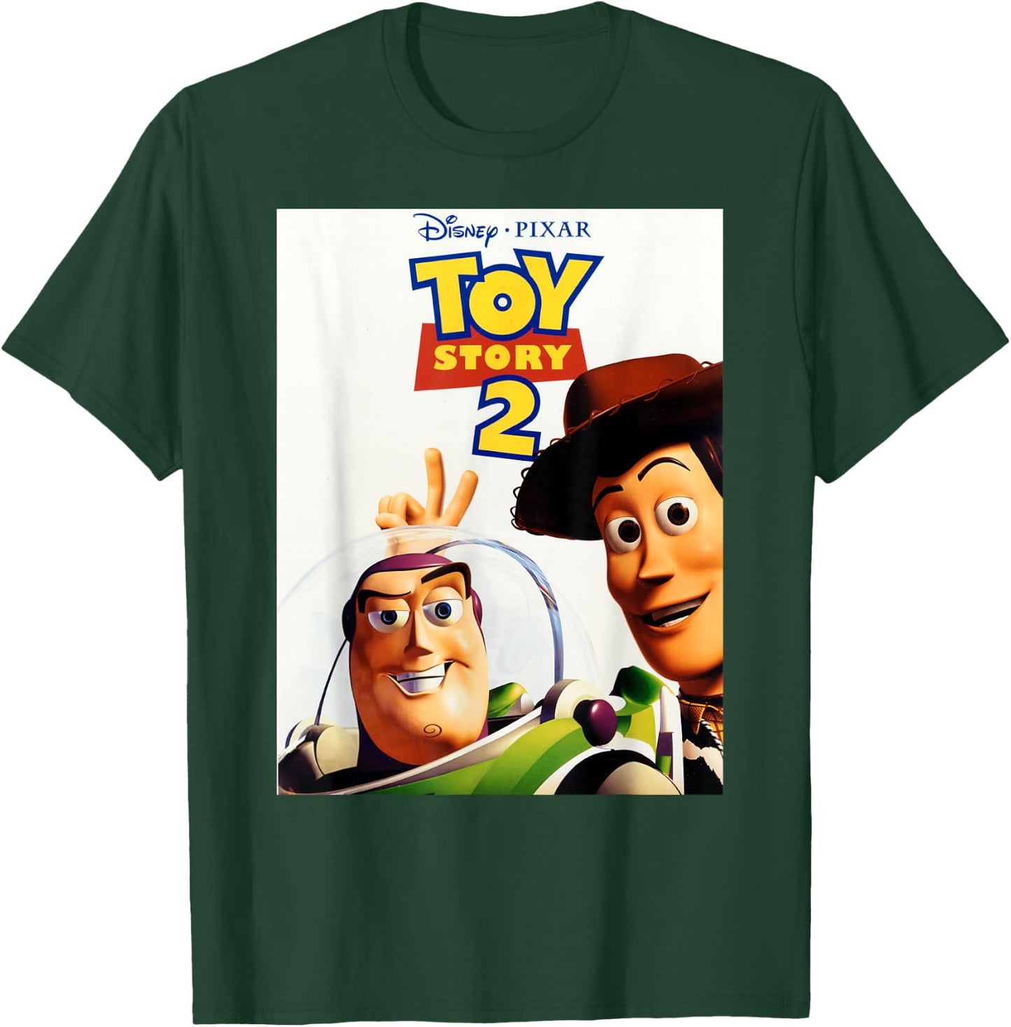 Disney Pixar Toy Story 2 Woody And Buzz Movie Poster T-Shirt - T-Shirt | Forest