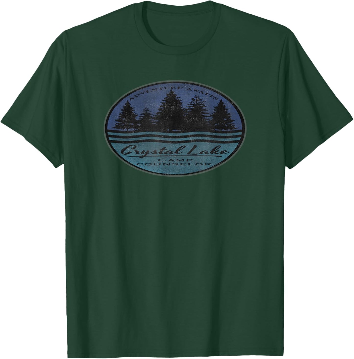 CRYSTAL LAKE Camp Counselor Distressed Adventure T-Shirt - T-Shirt | Forest