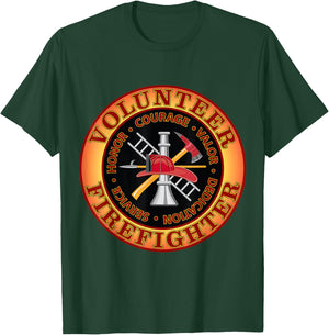 Volunteer Firefighter Courage Valor Shirt T-Shirt - T-Shirt | Forest