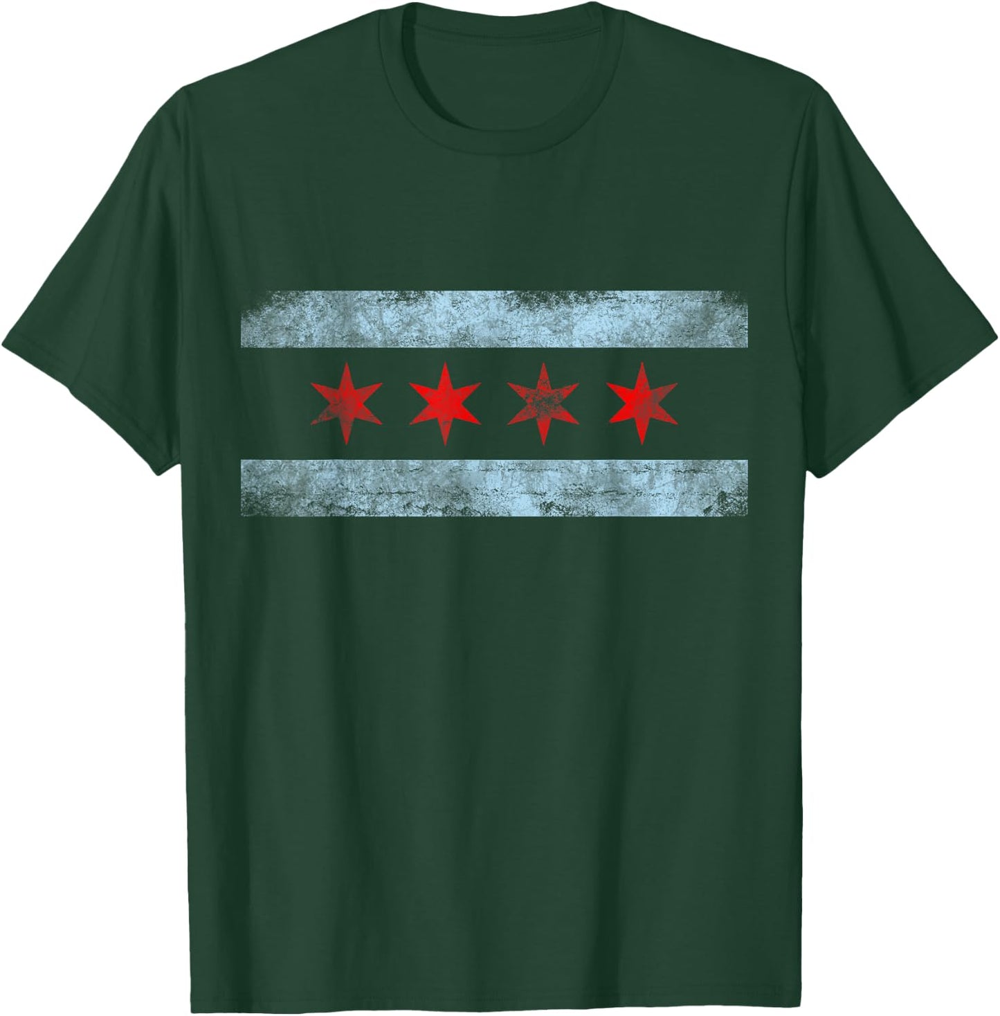 Chicago Flag Vintage T-Shirt - T-Shirt | Forest