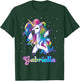 GABRIELLA Name Personalized Custom Rainbow Unicorn Dabbing T-Shirt - T-Shirt | Forest