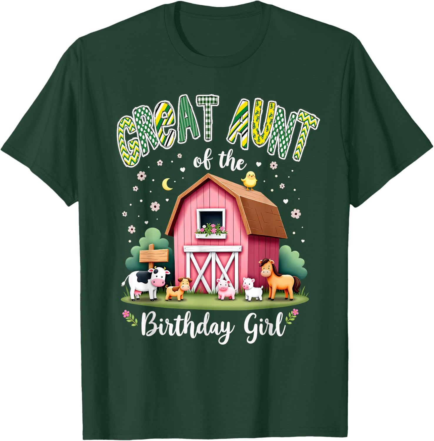 Barnyard Party Great Auntie Great Aunt Of The Birthday Girl T-Shirt - T-Shirt | Forest