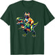 Geometric Art Dinosaur T-Rex French Bulldog Frenchie T-Shirt - T-Shirt | Forest