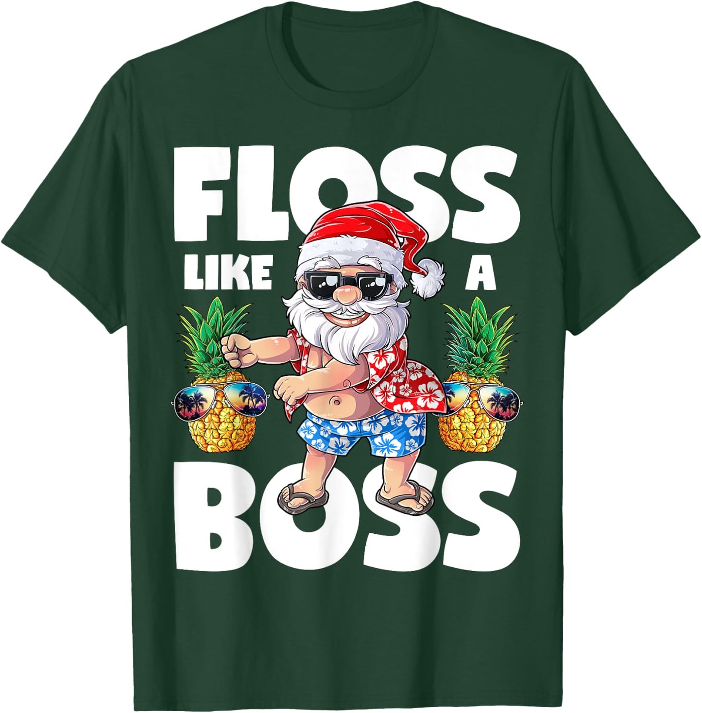 Santa Floss Like A Boss T shirt Christmas boys Flossing Xmas T-Shirt - T-Shirt | Forest