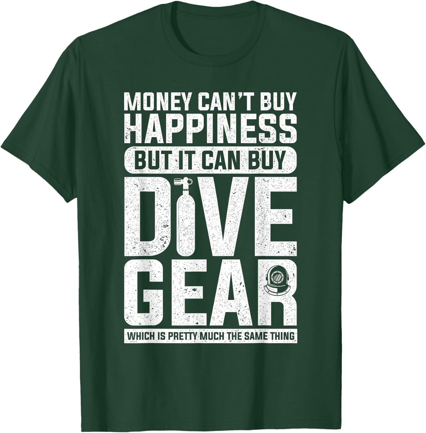 Diving Designs Adult Black Fun, Modern Funny Dive Gear Diving Design for Divers T-Shirt - T-Shirt | Forest