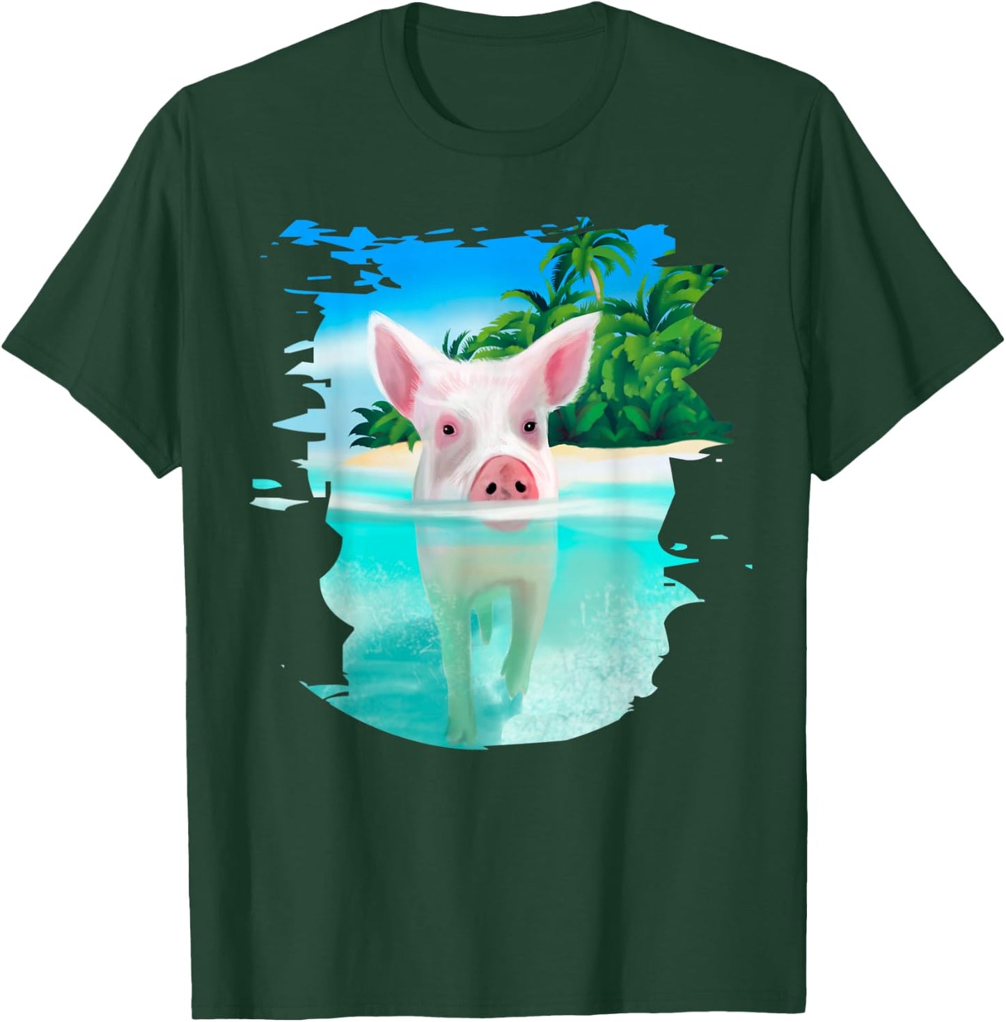 Bahamas Swimming Pigs Pig Swim Beach Holidays Shirt T-Shirt - T-Shirt | Forest