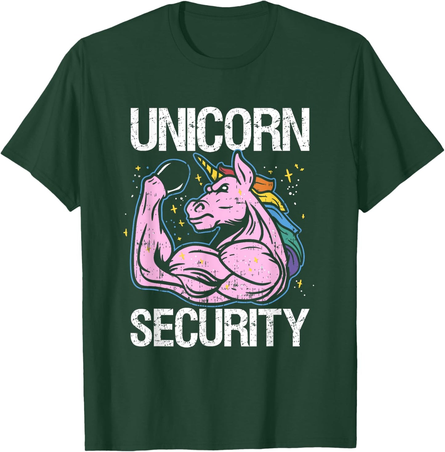 Unicorn Security Funny Costume Police Halloween Dad Men T-Shirt - T-Shirt | Forest