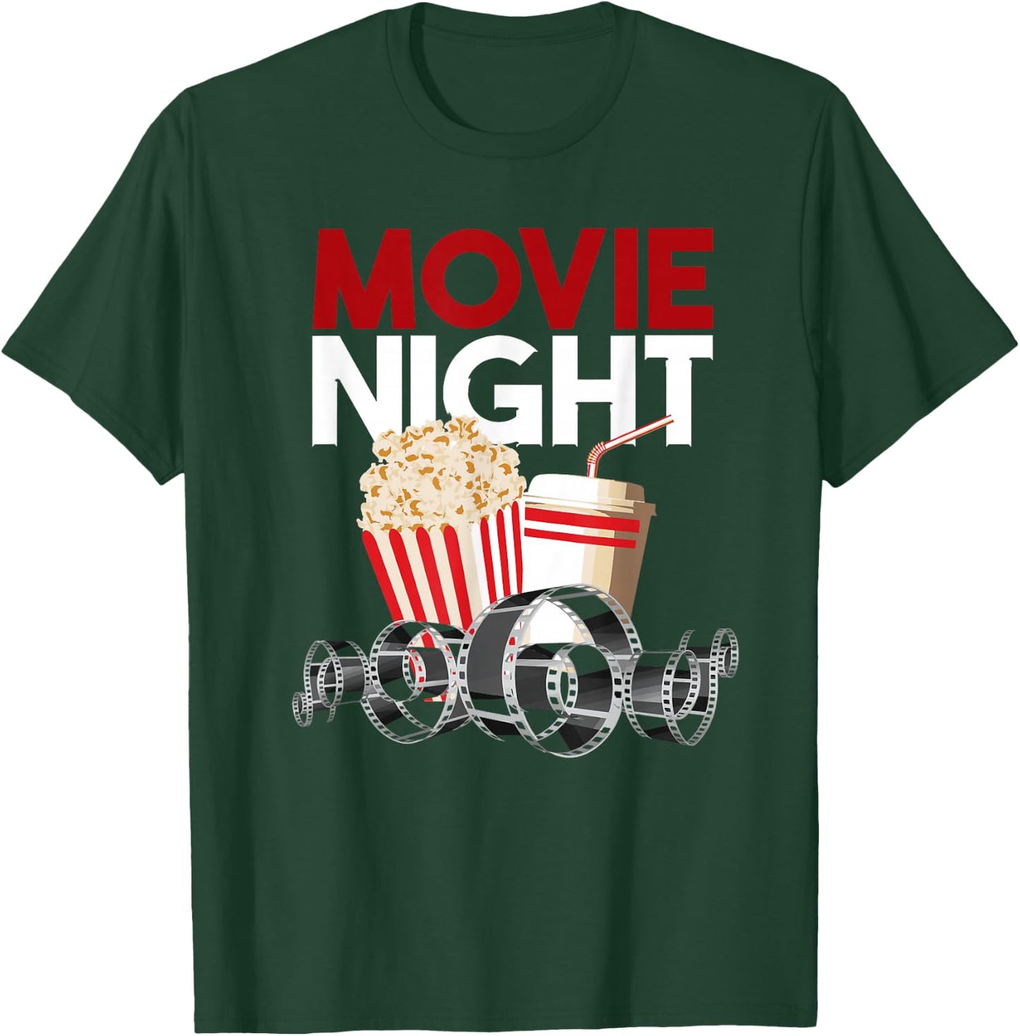 Movie Night Family Popcorn Apparel Gift T-Shirt - T-Shirt | Forest