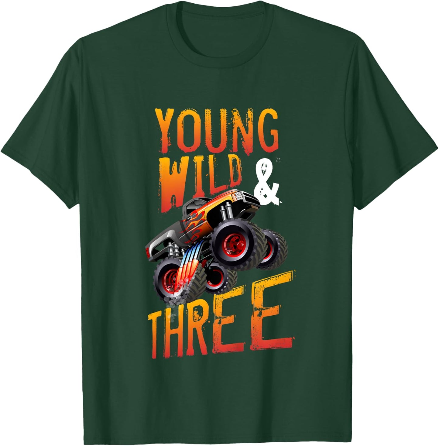 3rd Birthday Boy Monster Truck Rule JAM Three Years T-Shirt - T-Shirt | Forest