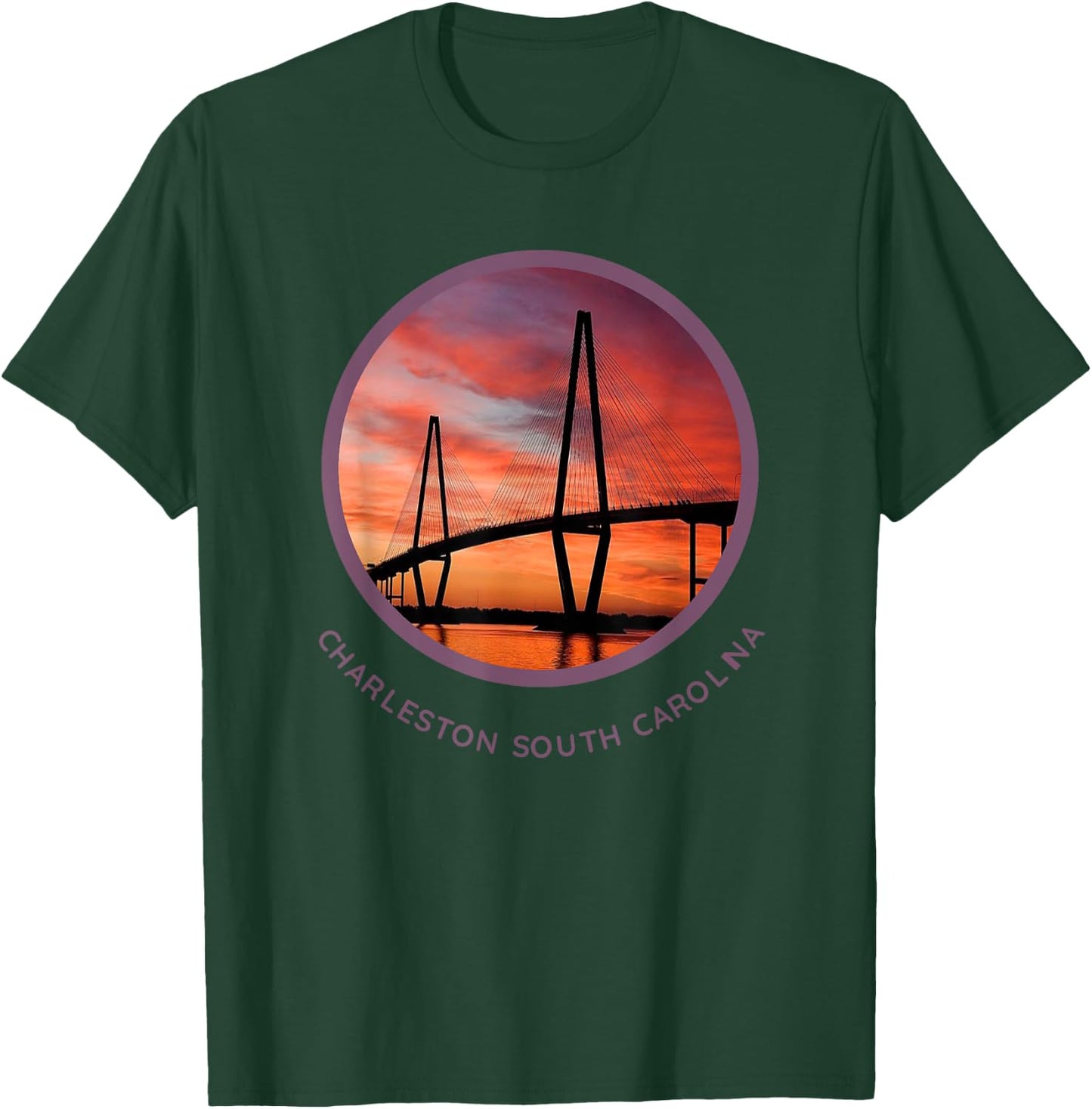 Charleston South Carolina Ravenel Bridge Print S.C. T-Shirt - T-Shirt | Forest