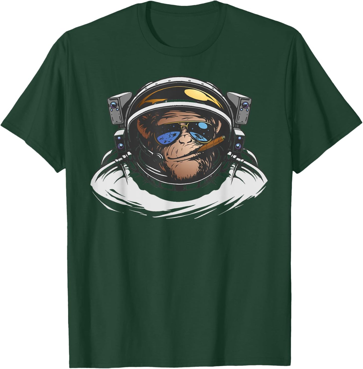 Funny Astronaut Monkey Smoking A Cigar Space T-Shirt - T-Shirt | Forest