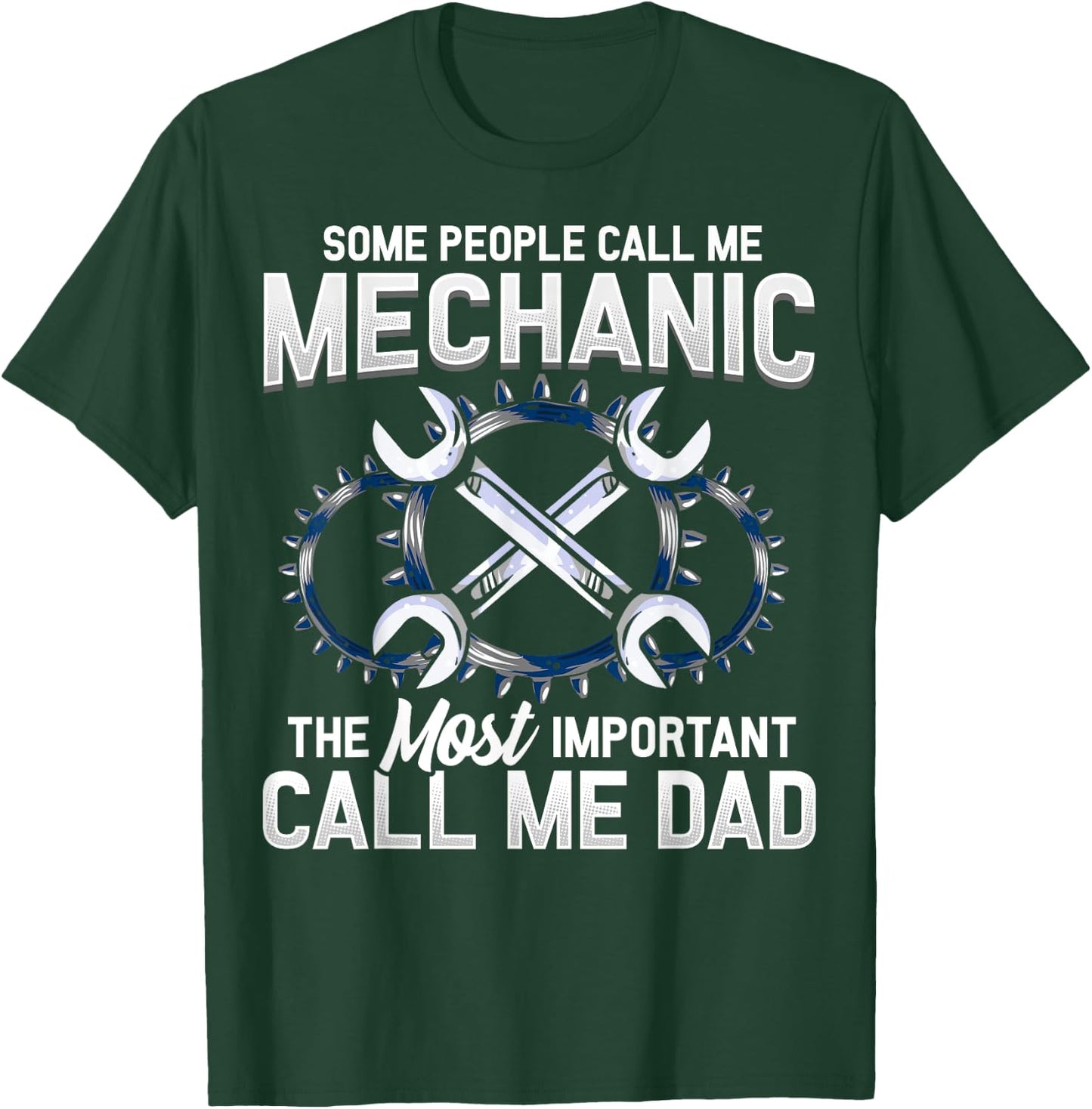 Styley Men's Mechanic Dad Novelty - Black, Small T-Shirt - T-Shirt | Forest
