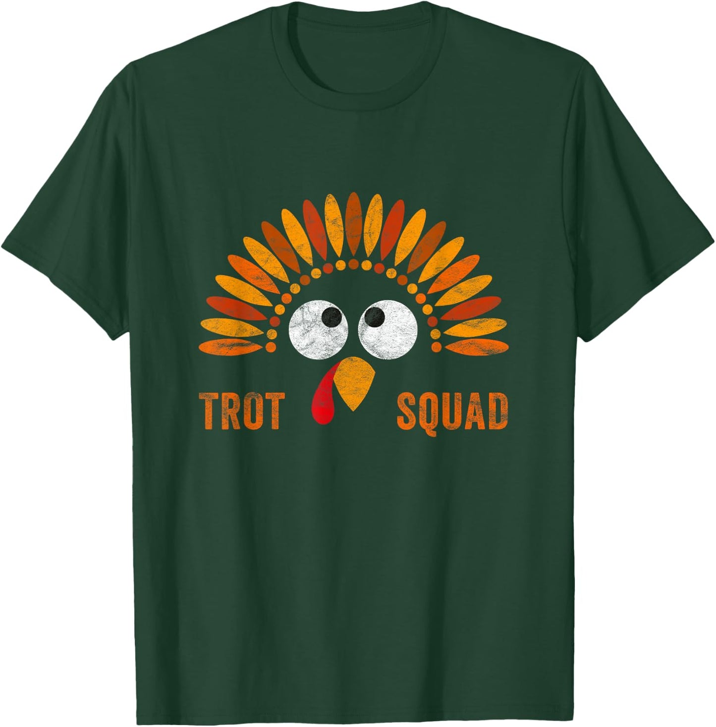 Funny Trot Squad Costume Thanksgiving Running Trukey Trot T-Shirt - T-Shirt | Forest