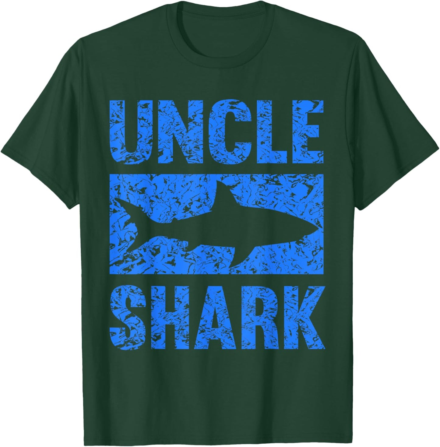 Uncle Shark - Black Shark Themed - Small - Classic Fit - - Short Sleeve - Distressed - Perfect for Birthdays, Halloween, Fishing, Casual Wear T-Shirt - T-Shirt | Forest