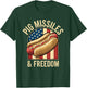 Pig Missiles & Freedom 4th of July Patriotic USA Flag Hotdog T-Shirt - T-Shirt | Forest