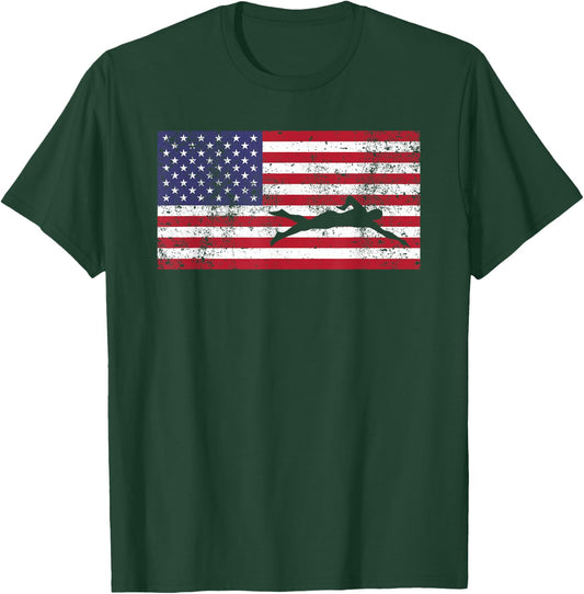 American Flag Swim Swimmer Swimming 4TH OF JULY Gift T-Shirt - T-Shirt | Forest