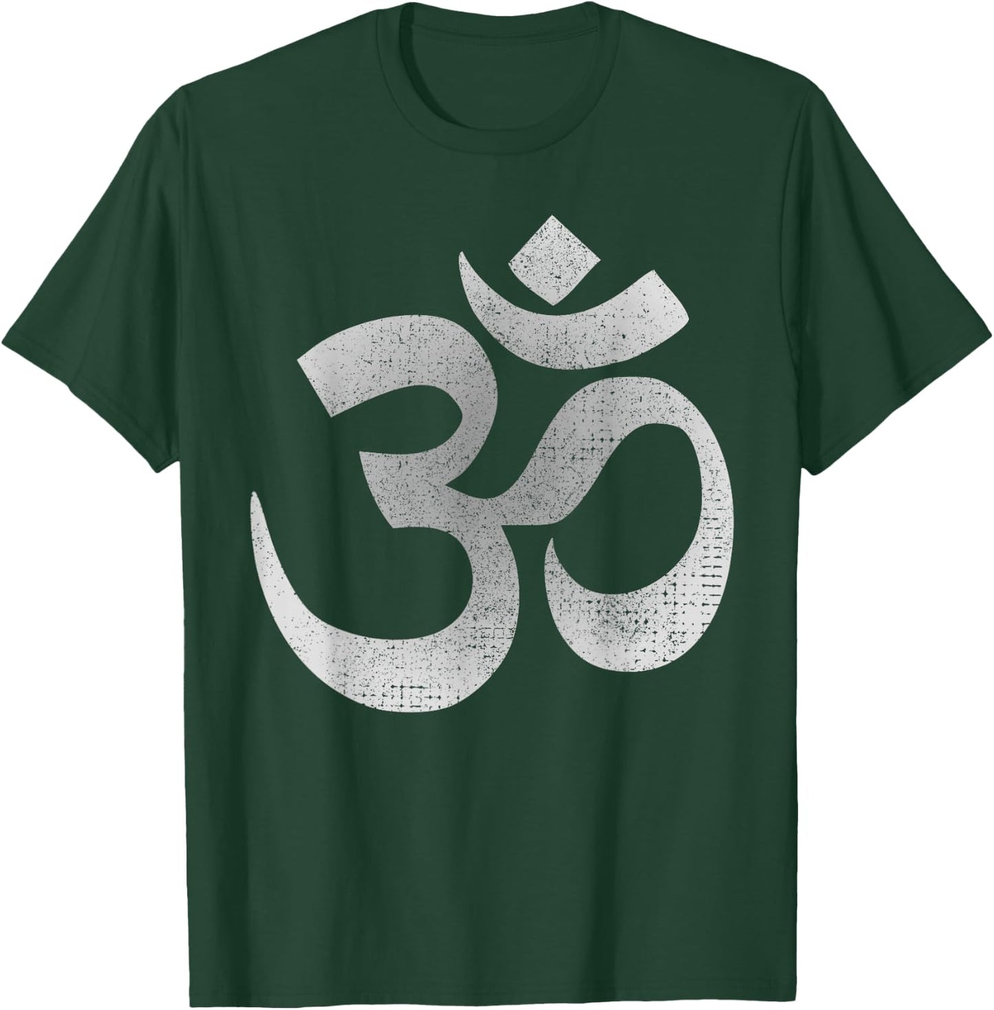 Distressed Om Symbol Namaste yoga spiritual peace Om icon T-Shirt - T-Shirt | Forest