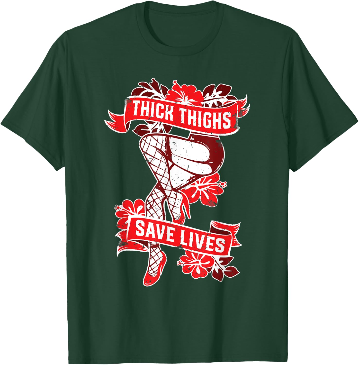 Thick Thighs Save Lives Gym Humor Funny Fitness T shirt T-Shirt - T-Shirt | Forest
