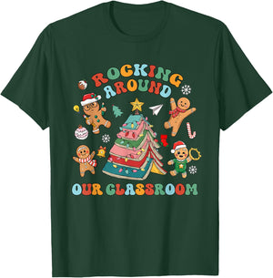 Rocking Around The Classroom Christmas Cookies Gingerbread T-Shirt - T-Shirt | Forest