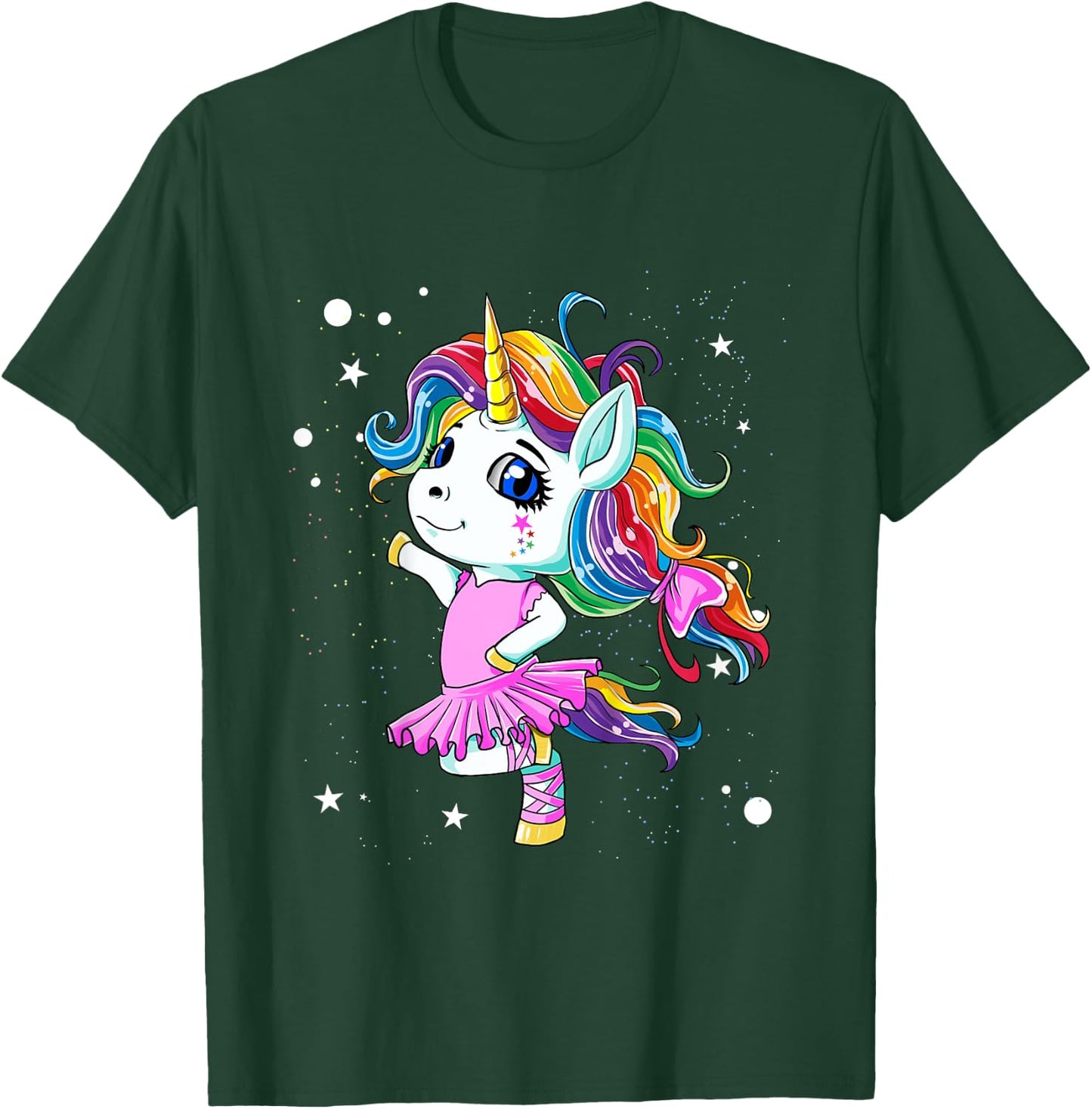 Rainbow Ballet Dancer Unicorn T-Shirt - T-Shirt | Forest