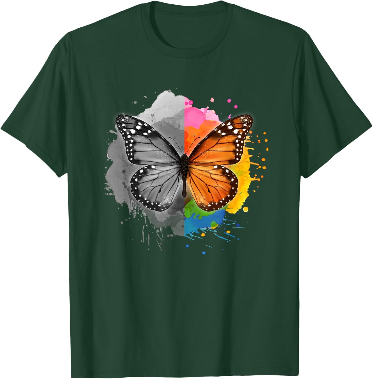 Milkweed Monarch Butterfly Bipolar Disorder Support T-Shirt - T-Shirt | Forest