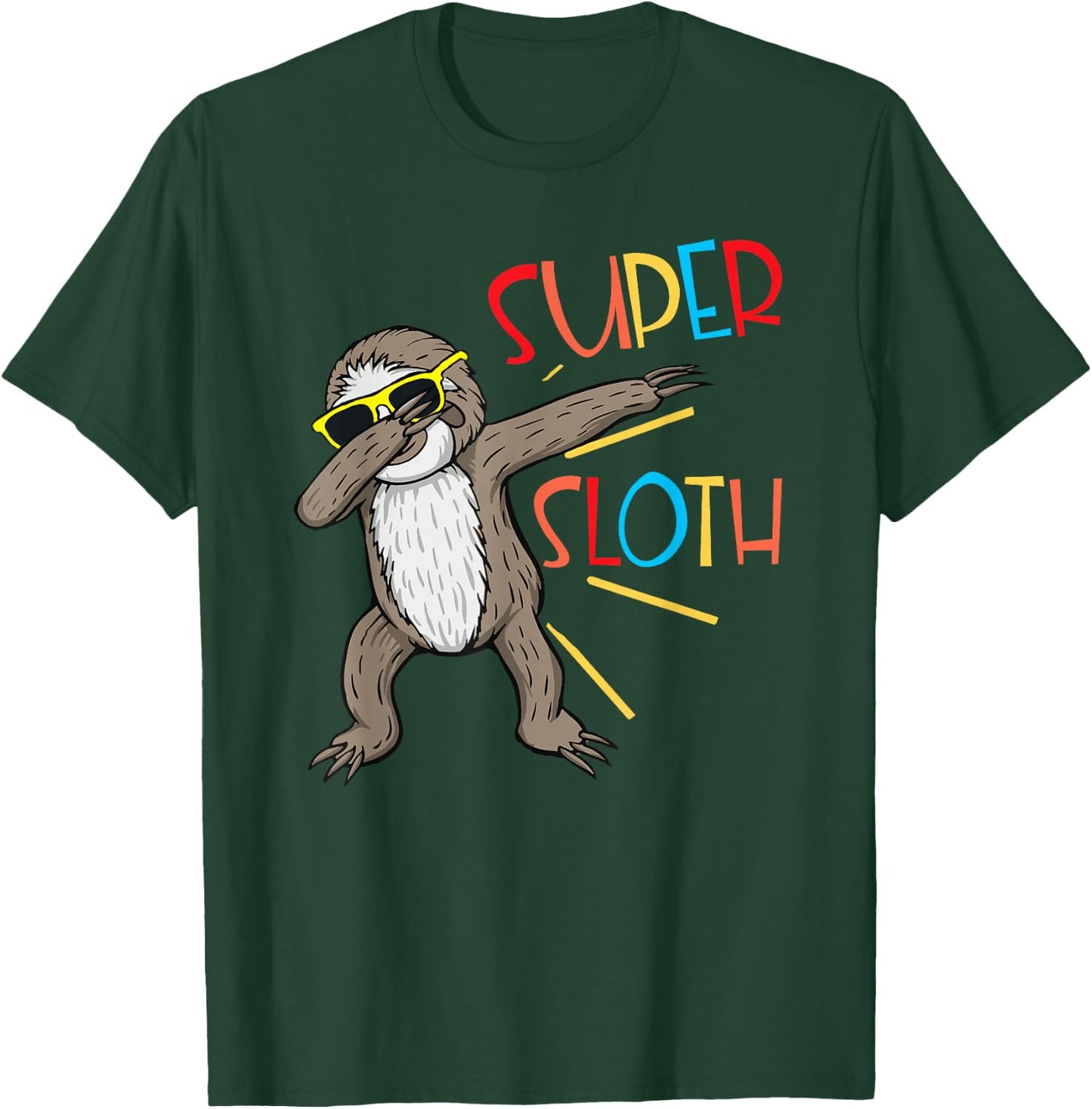 Funny Super Sloth Superhero Dabbing Dance Move Dab For Kids T-Shirt - T-Shirt | Forest