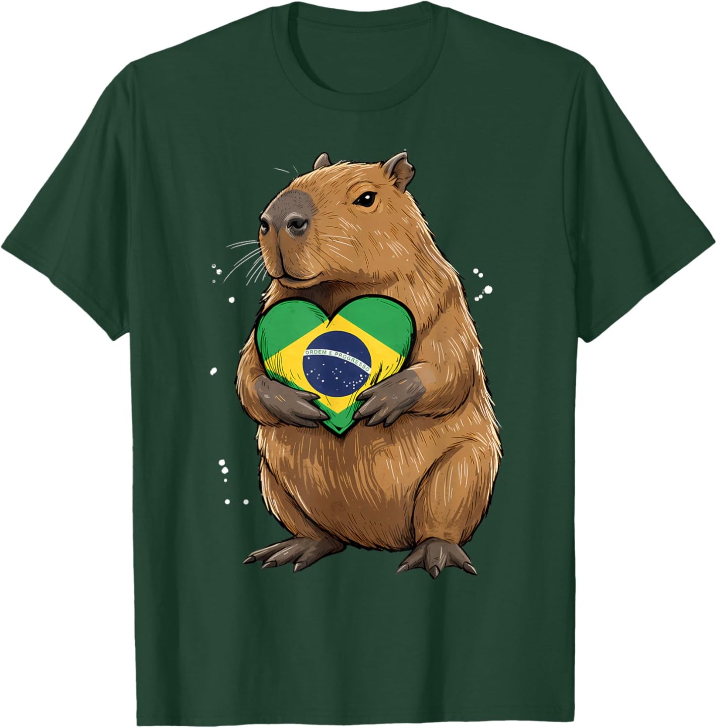 Brazil Flag Capybara Brazilian Roots Brasilian Pride Brasil T-Shirt - T-Shirt | Forest