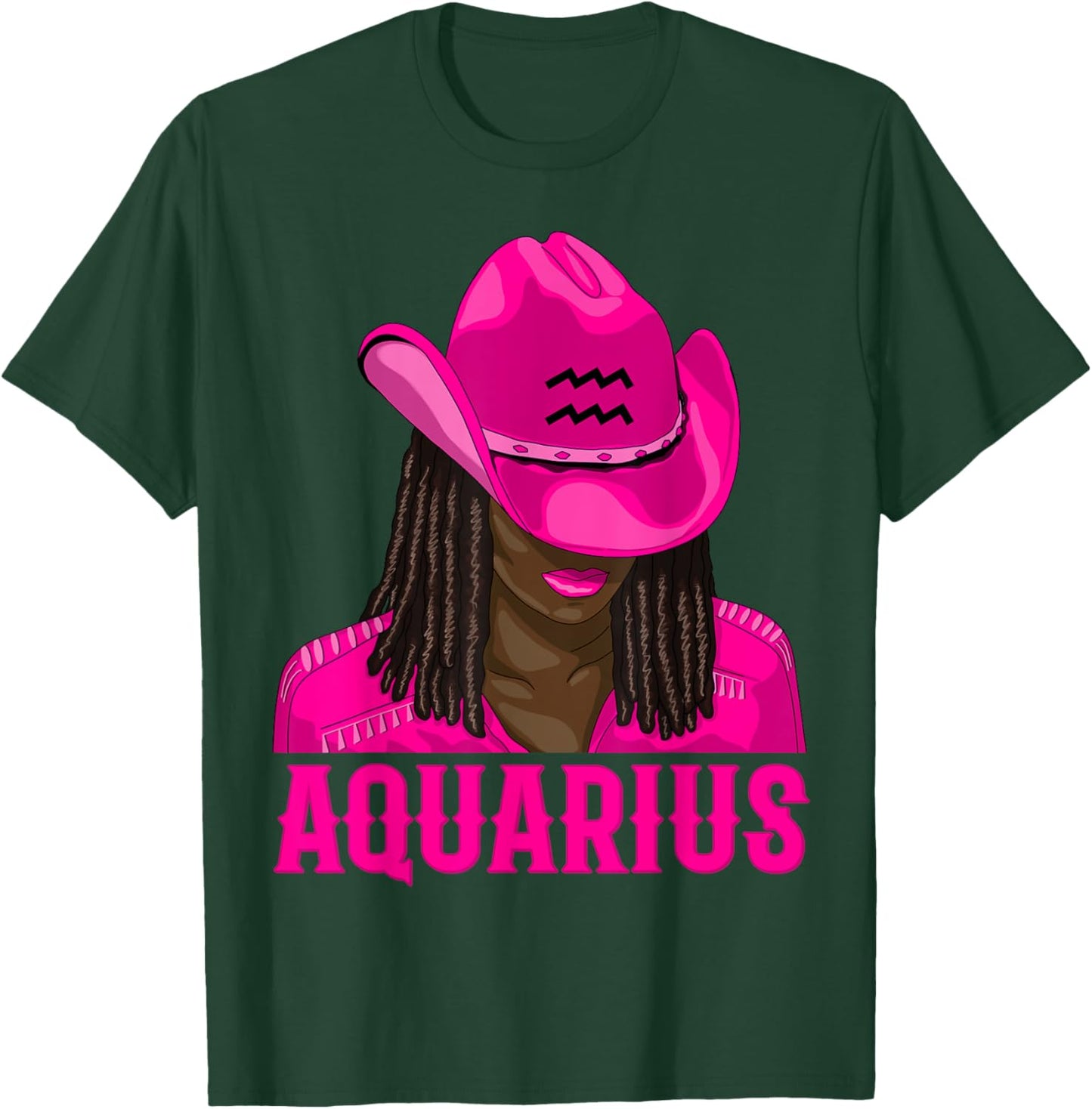 Aquarius Western Cowgirl African American Black Women T-Shirt - T-Shirt | Forest