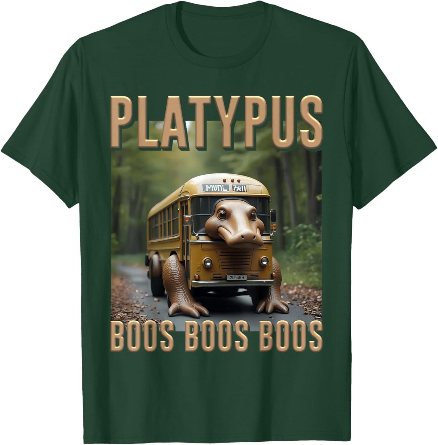 Hilarious Kids Boys Weird Meme AI Game Platypus Boos Boos T-Shirt - T-Shirt | Forest