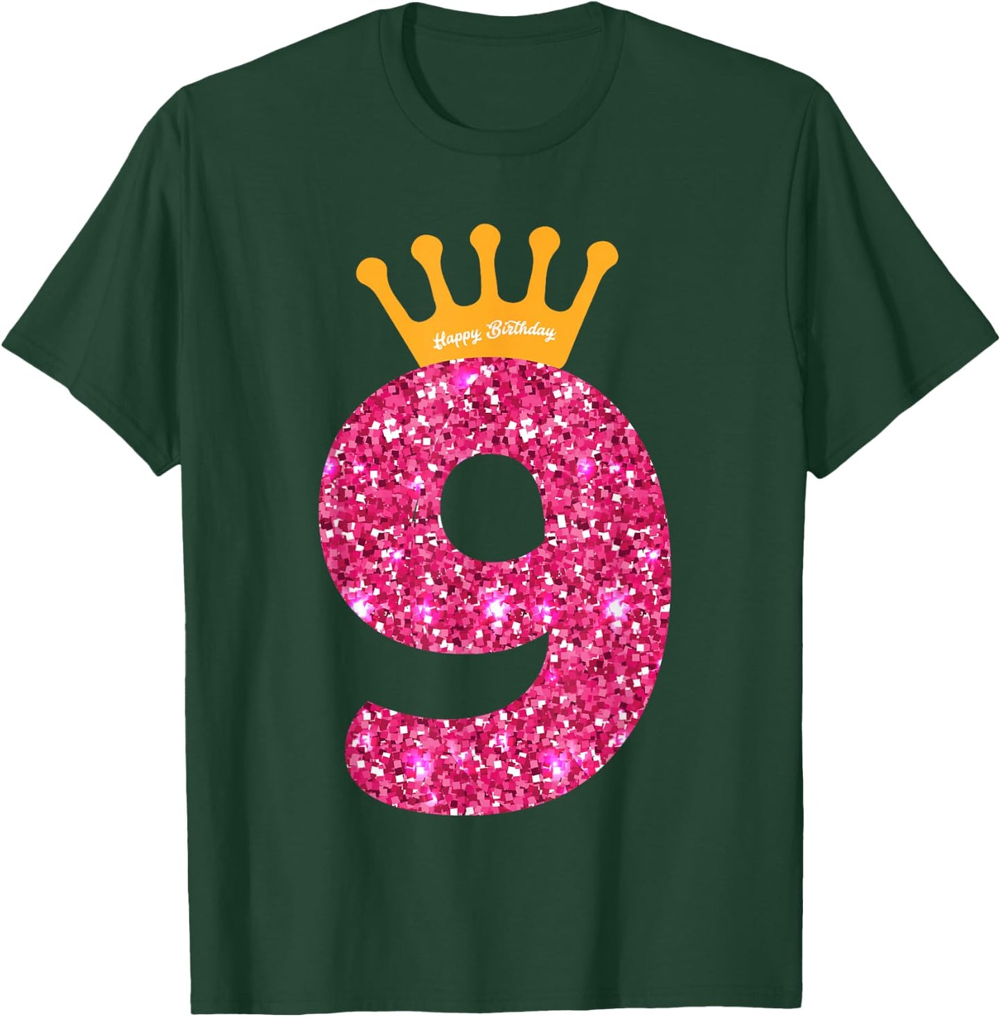 Happy Birthday Shirt, Girls 9th Party 9 Years Old Bday T-Shirt - T-Shirt | Forest
