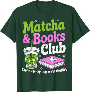 Matcha & Books Green Tea Lover ICES Matcha Latte T-Shirt - T-Shirt | Forest