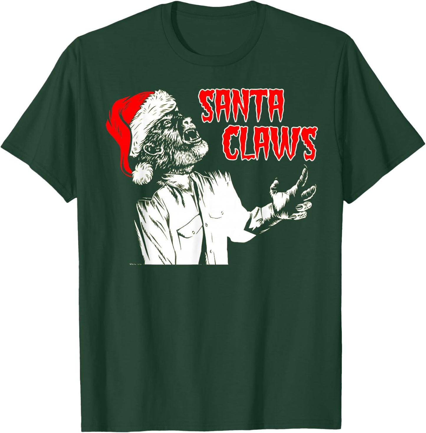Universal Monsters Werewolf Santa Claws T-Shirt - T-Shirt | Forest